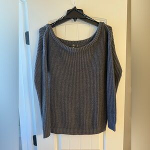 Grey Off-Shoulder Sweater